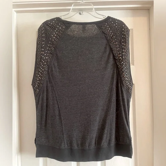 We The Free Dark Gray Muscle Tee w/ Grommets - Picture 3 of 6